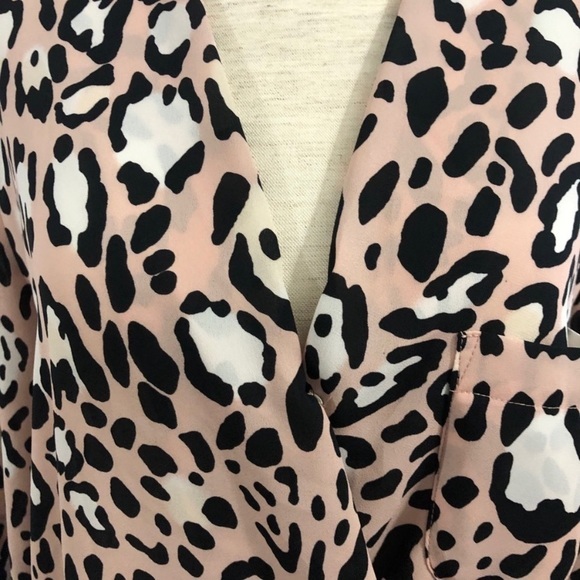 Topshop Animal Print Faux Wrap Top - Picture 9 of 13